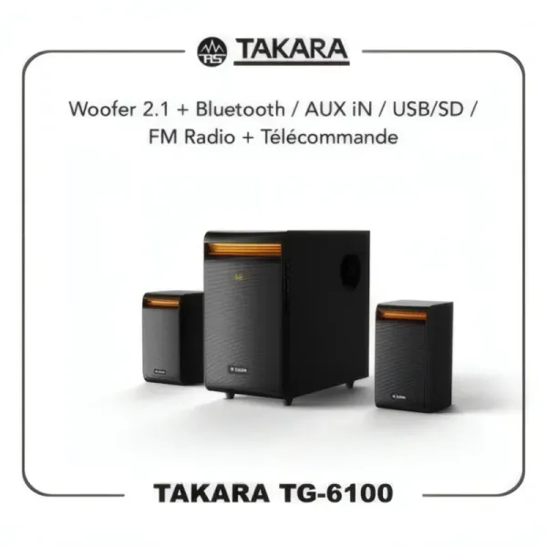 Baffle 2.1 Takara TG-6100 avec Bluetooth et Télécommande