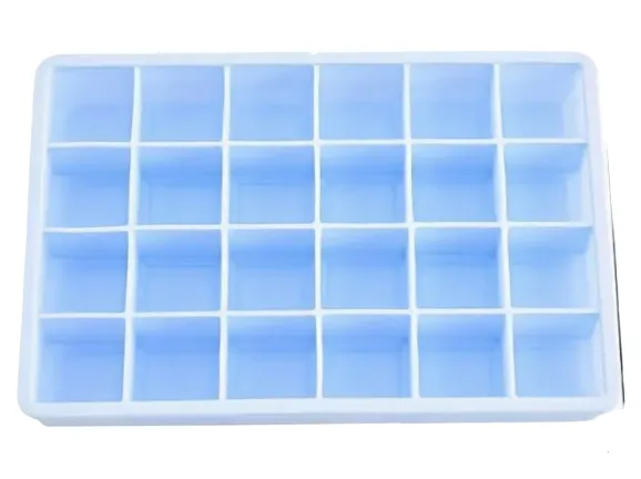Moule à Glaçons en Silicone Alimentaire avec Couvercle – 15 à 24 Cubes Carrés, Démoulage Facile