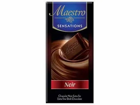 MAESTRO - Sensations tablette de chocolat Noir extra fins - 90G